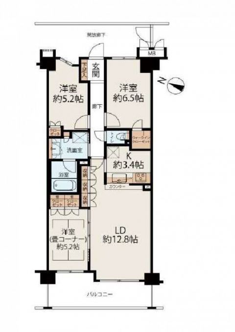 3LDK・専有面積73.36㎡